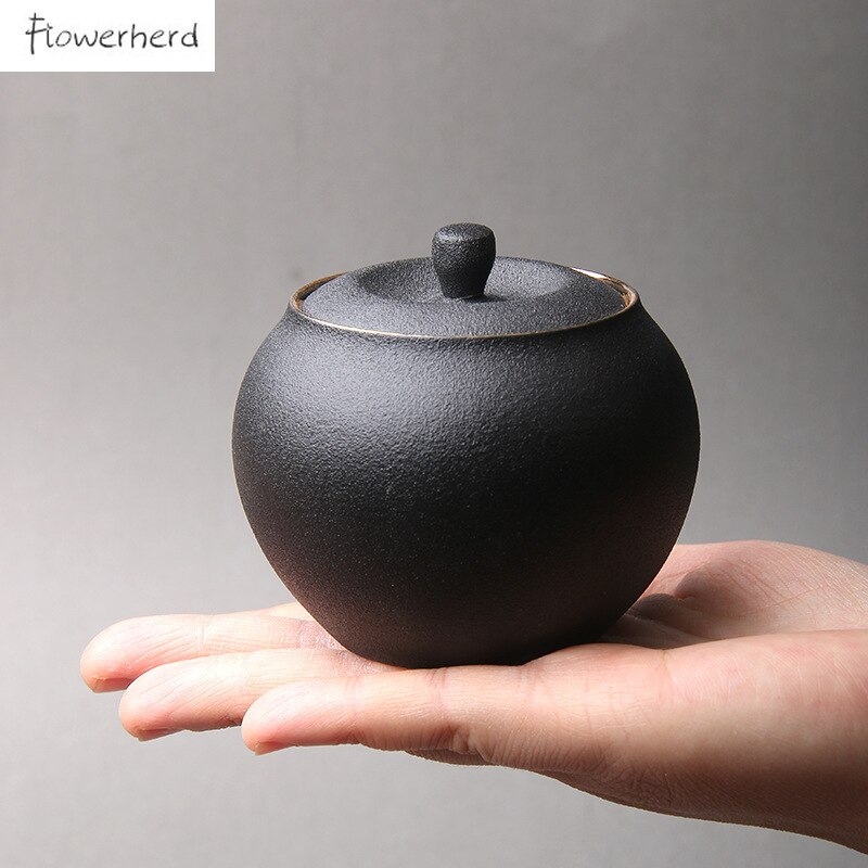 Ceramic Tea Caddy Teaware Sealed Pot Coarse Pottery Portable Pu'er Green Tea Container Tea Organizer Tea Tins Tea Storage
