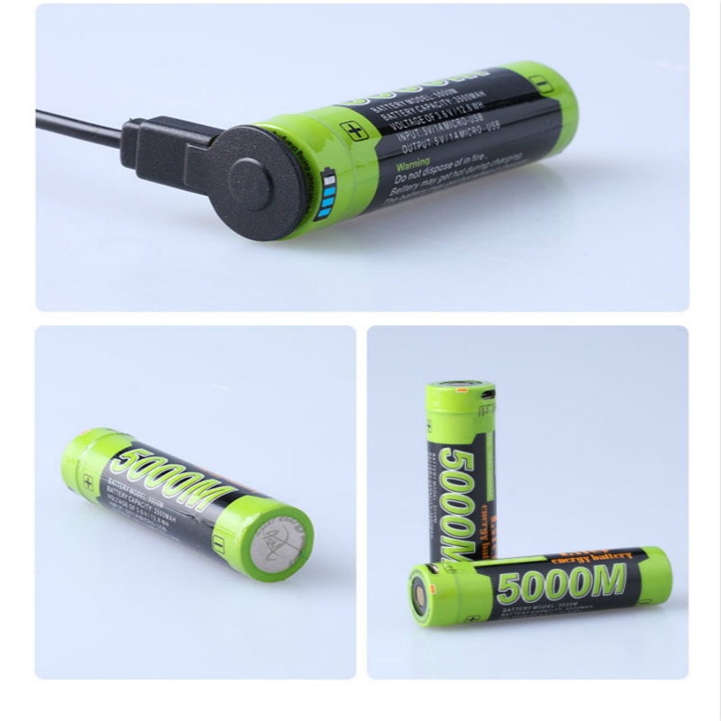 USB 3.7V zaklamp 5000M 18650 Batterij mobiel powerbank 3500MAH voor SmarPower Bank Oplader Batterij Draagbare