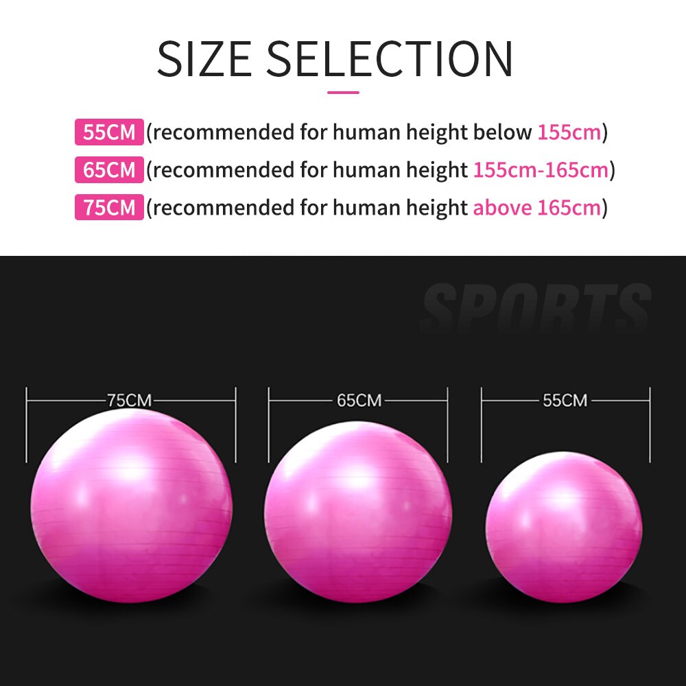 Pelota de Yoga para Fitness, Pilates, gimnasio, Fitball, tren de masaje, ejercicio de equilibrio, deporte, Fitness, silla, pelota inflable suave de 55-75cm