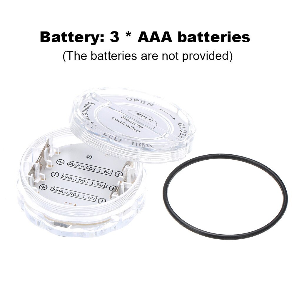 IP68 Waterproof Battery Operated Multi Color Submersible 10 LED Underwater Light for Fish Tank Pond Swimming Pool Wedding Party