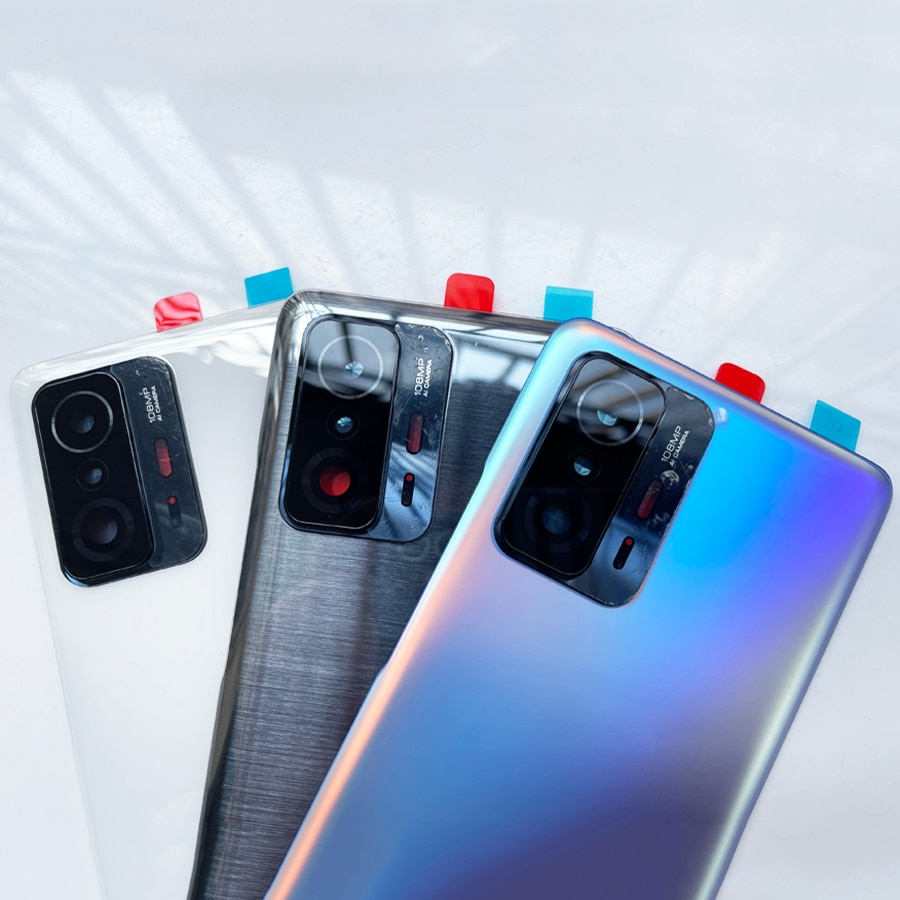 100% Original Glas Zurück Für Xiaomi 11T 5G / 11T Profi 5G Batterie Abdeckung Tür Zurück gehäbenutzen Hinten fallen Ersatz Teile + Kamera Objektiv