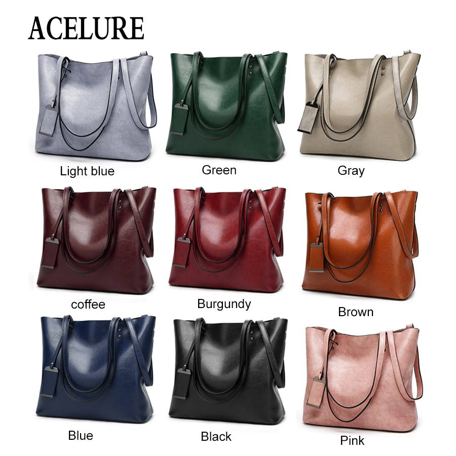 ACELURE couleur unie sacs à bandoulière pour femmes doux en cuir Pu fourre-tout décontractés pour femme all-match dames haute capacité sacs à main