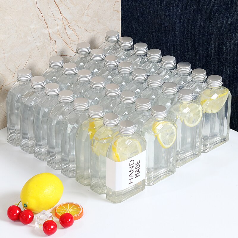 Bouteilles en verre avec bouchon inviolable de 100 à 350 Ml, flacon de poche vide, pour vin, Whisky, Vodka, Brandy, sans plomb, 6 pièces