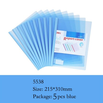 Deli 10pcs/set report cover opaque document clamp Triangle match the transparent sheet colorful light and flexible cover clamps: blue-10pcs