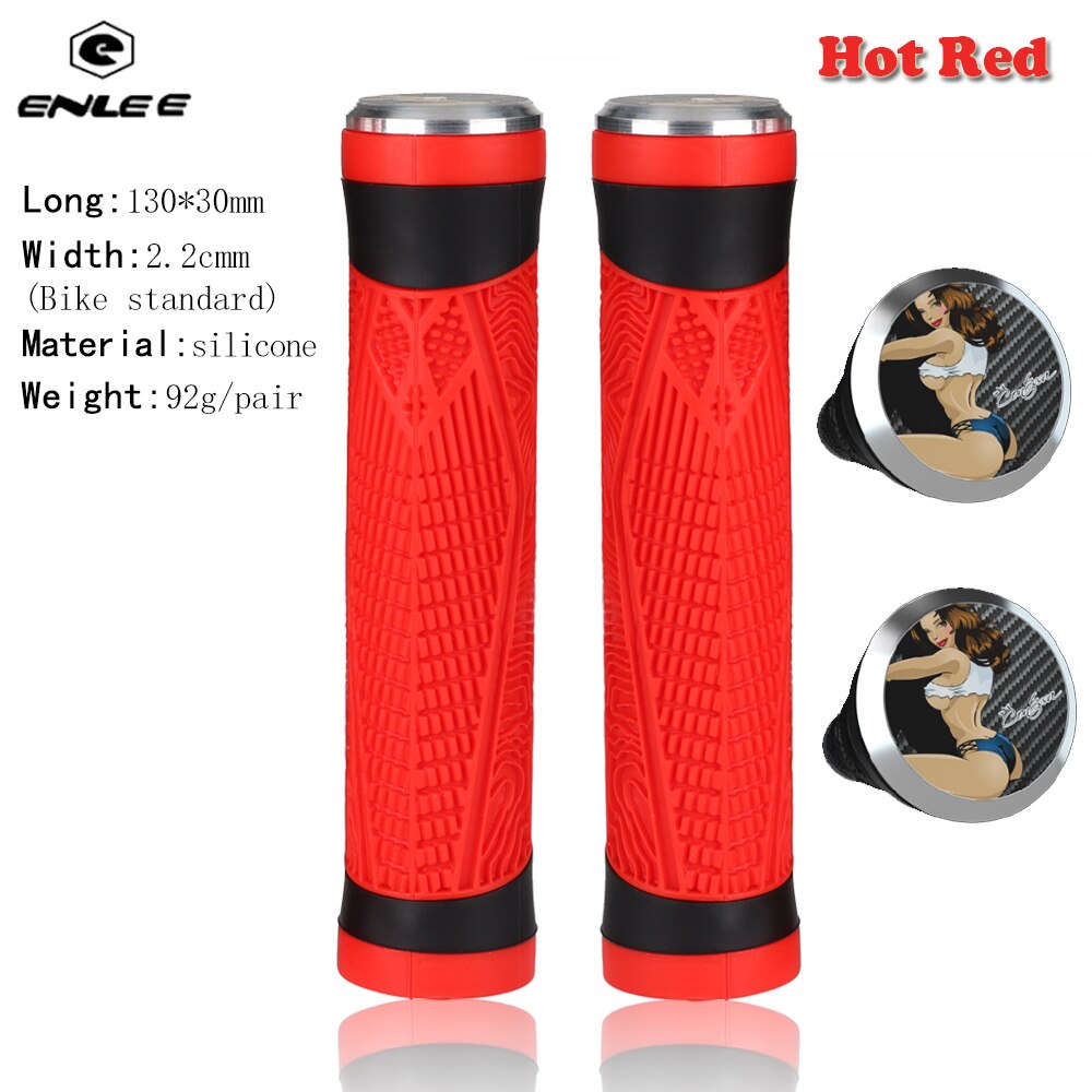 Ultralette mtb sykkelgrep antiskli silikon sykkelstyre håndtak med plugger 5 stiler valgfritt støtsikkert sykkeltilbehør: Rødt et par