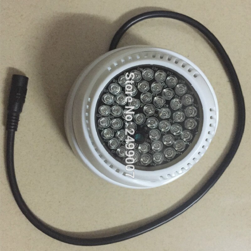 Lihmsek 940nm IR Illuminator with 48pcs IR Infrared LEDs for CCTV Camera 60 90 degree, Small Miniature White Black housing