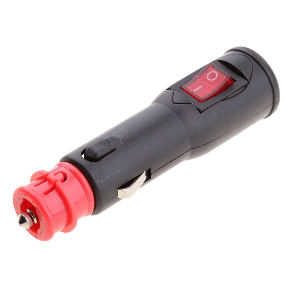 12V Replacement Cigarette Lighter Plug with On Off Switch Red LED for