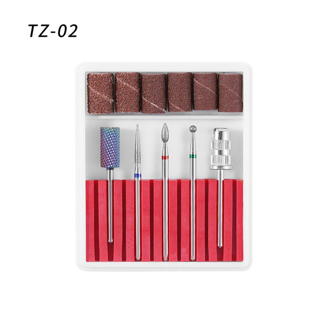 5 Pcs/Set Tungsten Steel Nail Drill Bit Drill Bits for Art Decoration Punte Fresa Unghie Tip Sander Nails Ceramic: gj0437-02