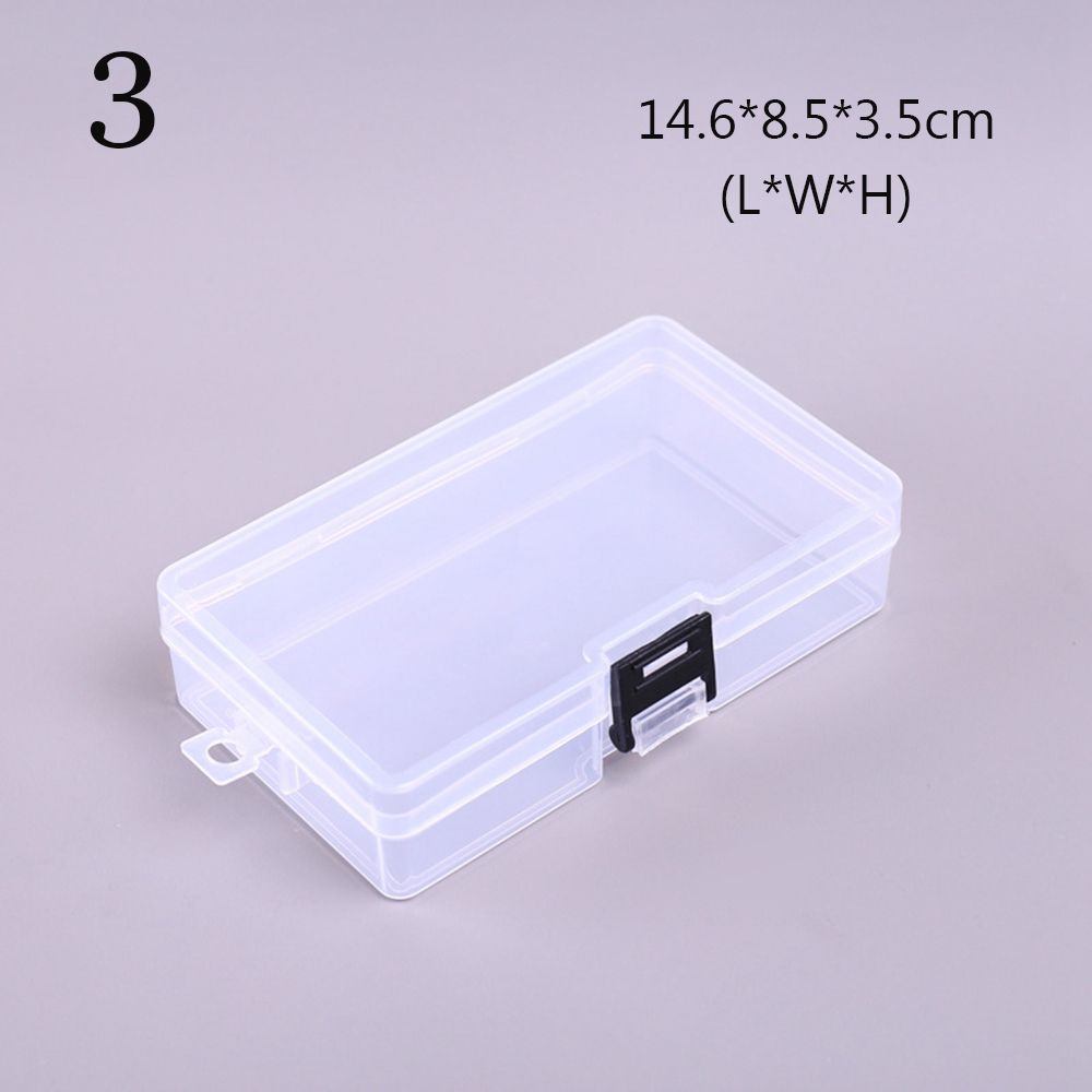 9Sizes Small Plastic Square Transparent Storage Box Items Sundries Organizer Case Jewelry Beads Container Tools Accessories Box: DARK GRAY
