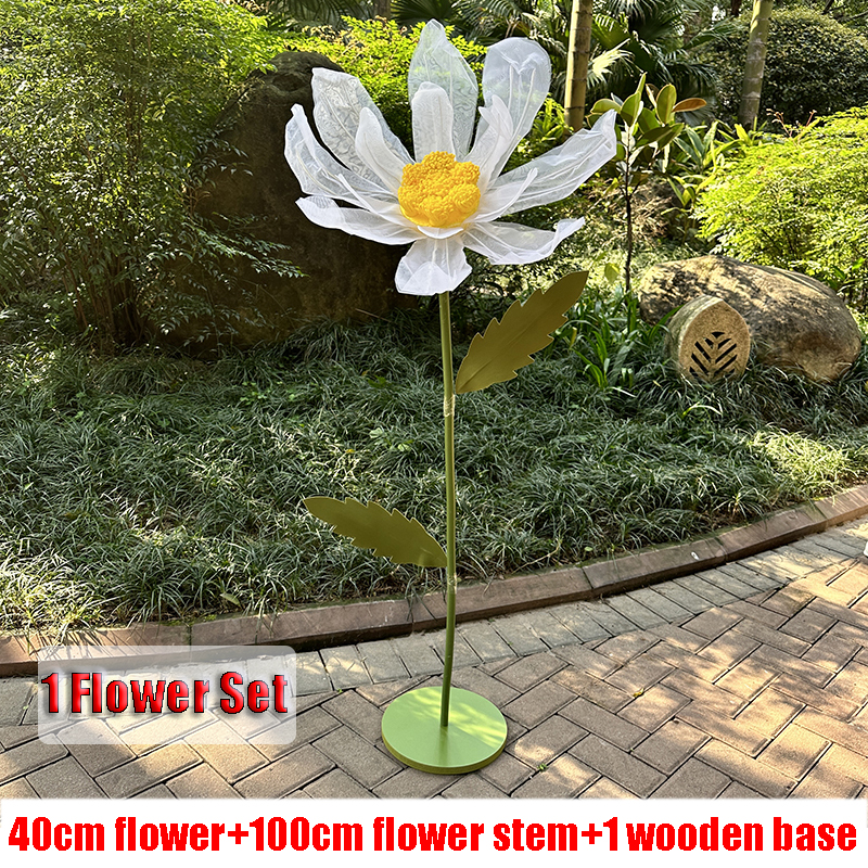 1/3 stk. kæmpe marguerit kunstige blomster bryllupsdekoration rekvisitter marguerit store blomster sceneopsætning vinduesudstilling boligdekoration: Grå