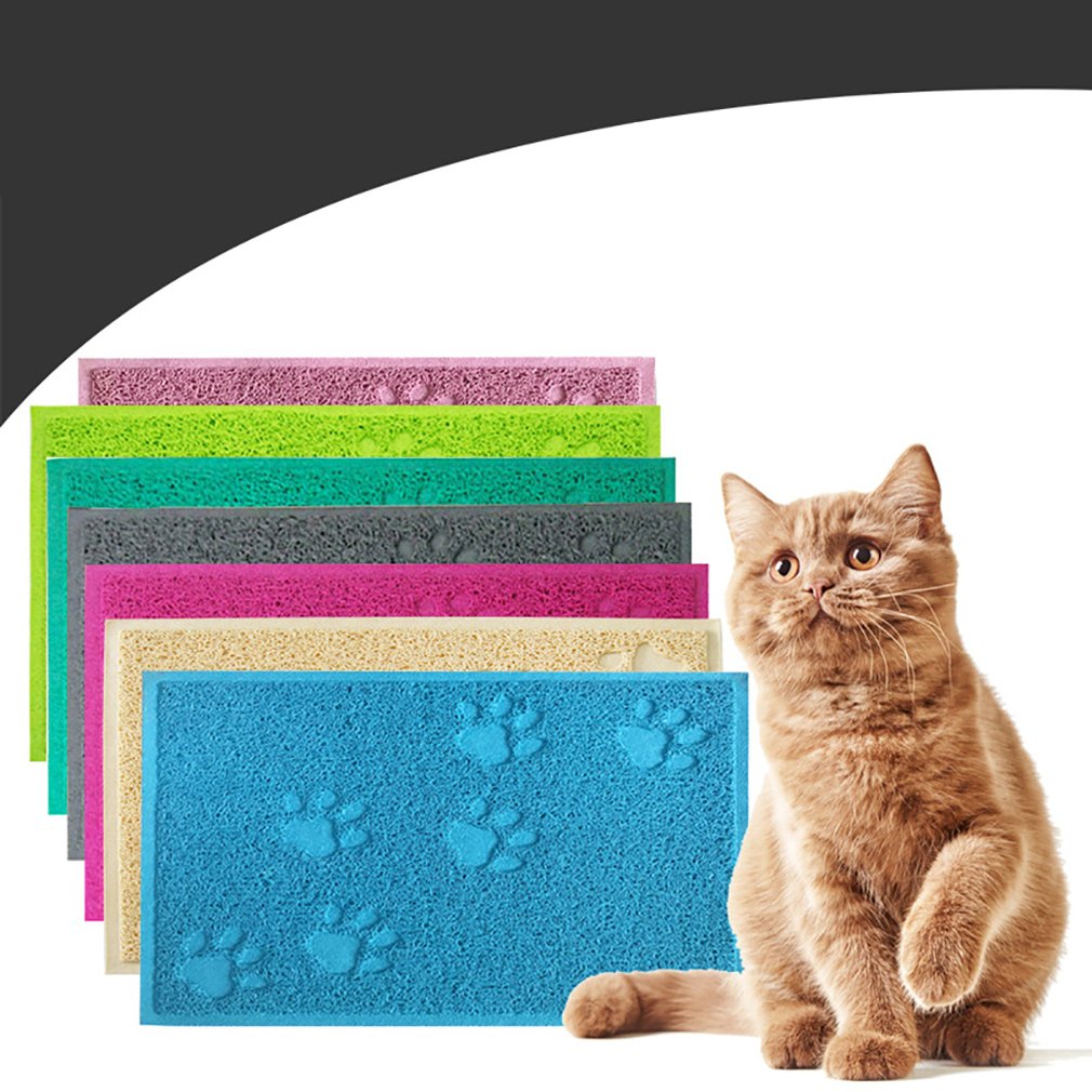 Alfombra de cama para gatos, mascotas, atrapadoras de arena para gatos, alfombrilla de PVC para gatos, almohadilla de limpieza para gatos, accesorios para gatos, 300x400x10mm