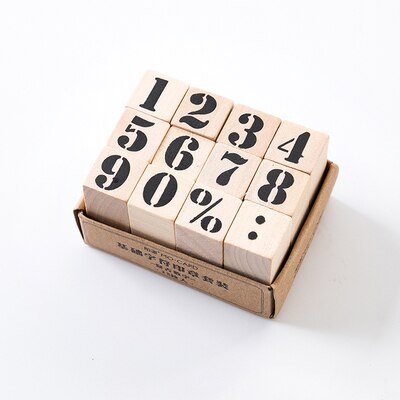 Arabische Cijfers Vintage Schrijfmachine Letters Van Alfabet Houten Stempel Set Hobby Diy Craft 9 Patronen Beschikbaar