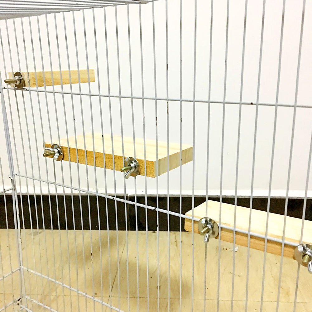Wood Stand Platform Toy Paw Grinding Clean Cage Accessories For Parrot Hamster AUG889