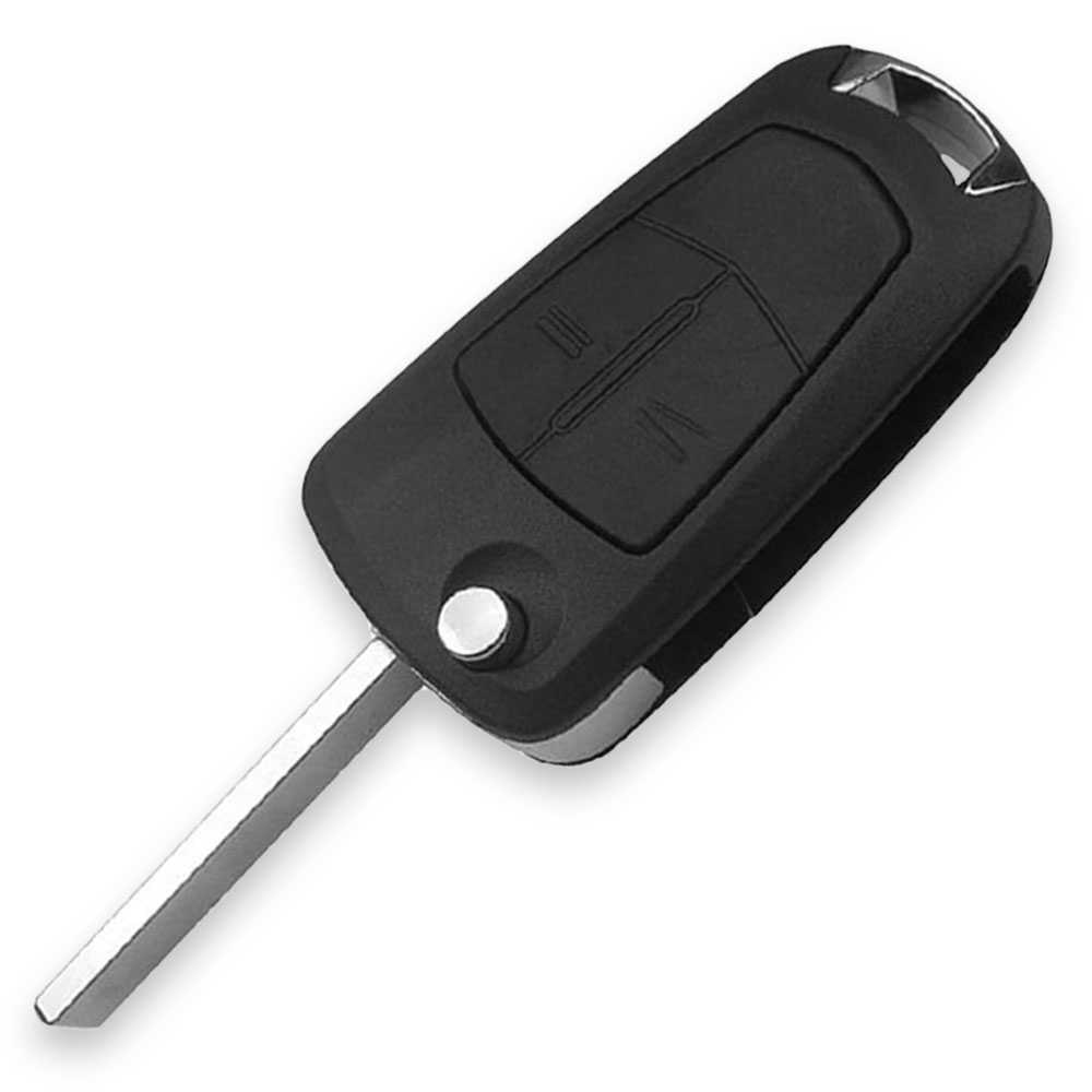 2 Knoppen Keyless Entry Flip Remote Vouwwagen Sleutel Fob Case Zwart Voor Opel Corsa Astra