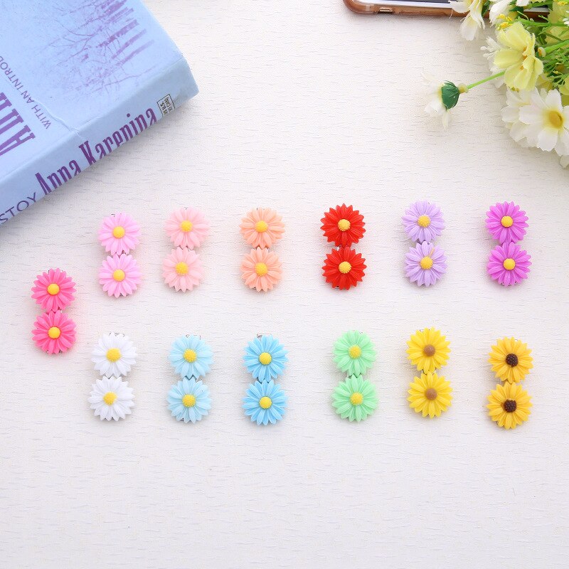 10PCS Hairpins Small Flowers Gripper Children 4 Claws Plastic Hair Clip Clamp for Baby Girls Hair Accessories