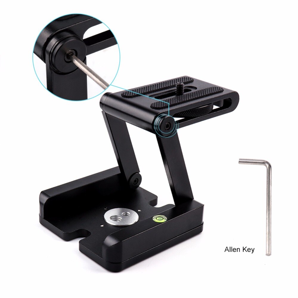 Z Flex Tilt Head DSLR soporte plegable de aleación de aluminio soporte de cámara Placa de trípode de liberación rápida y nivel para Canon