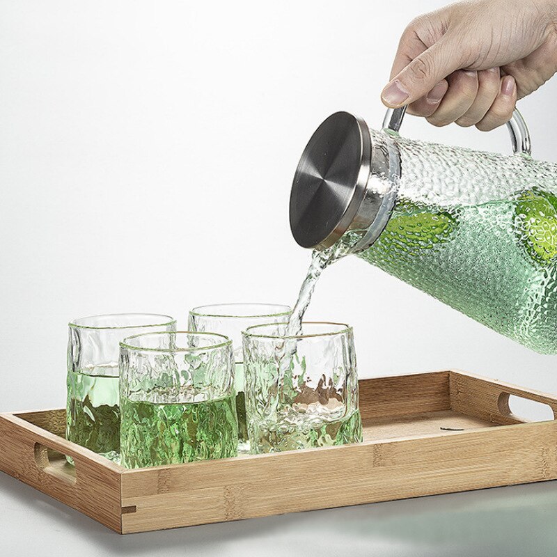Teekanne, hohe borosilikatglas, wasserkocher, wasserkocher, saft krug, gehämmert glas krug, 1300ml/1800ml, glas tasse, kochendes glas krug