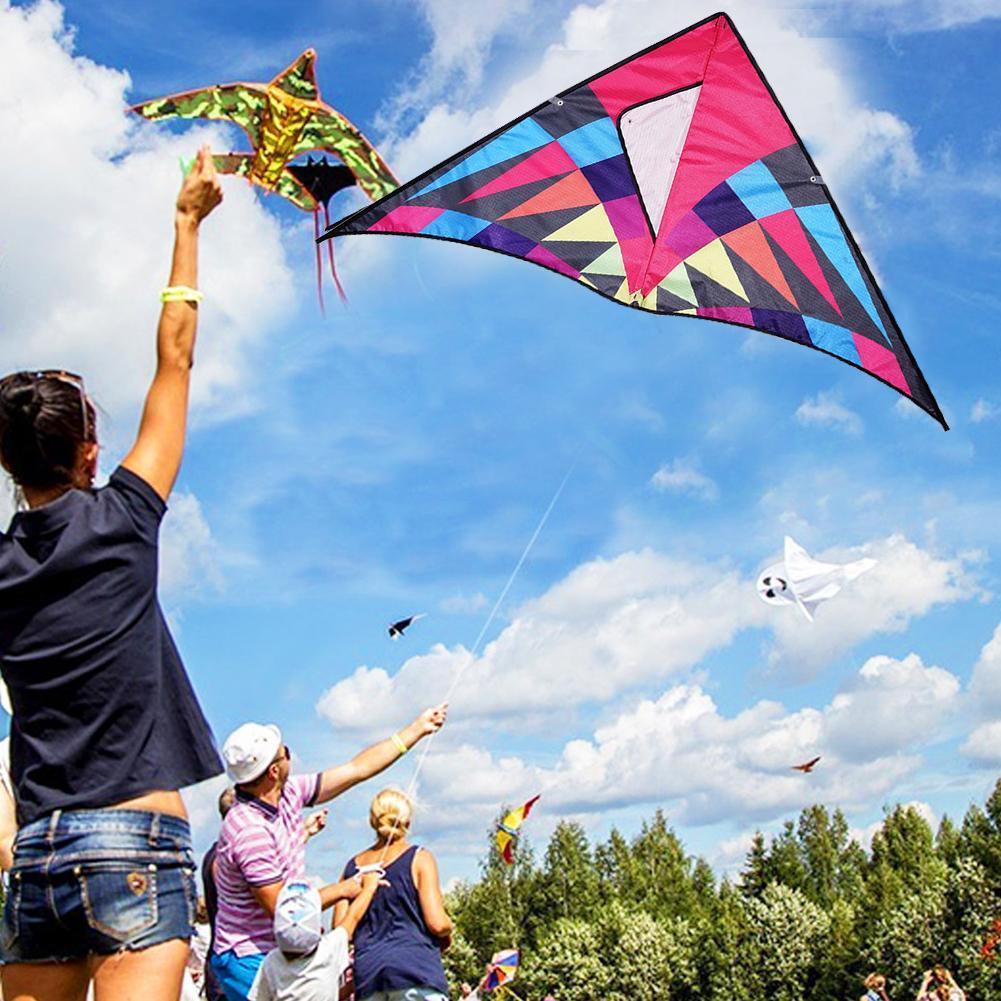 Kleurrijke Regenboog Kite Nylon Ripstop Vliegende Speelgoed Kite En Goede Dragon Kite Kite Met Controle Vliegende Parafoil Windzak Bar Li g2O0
