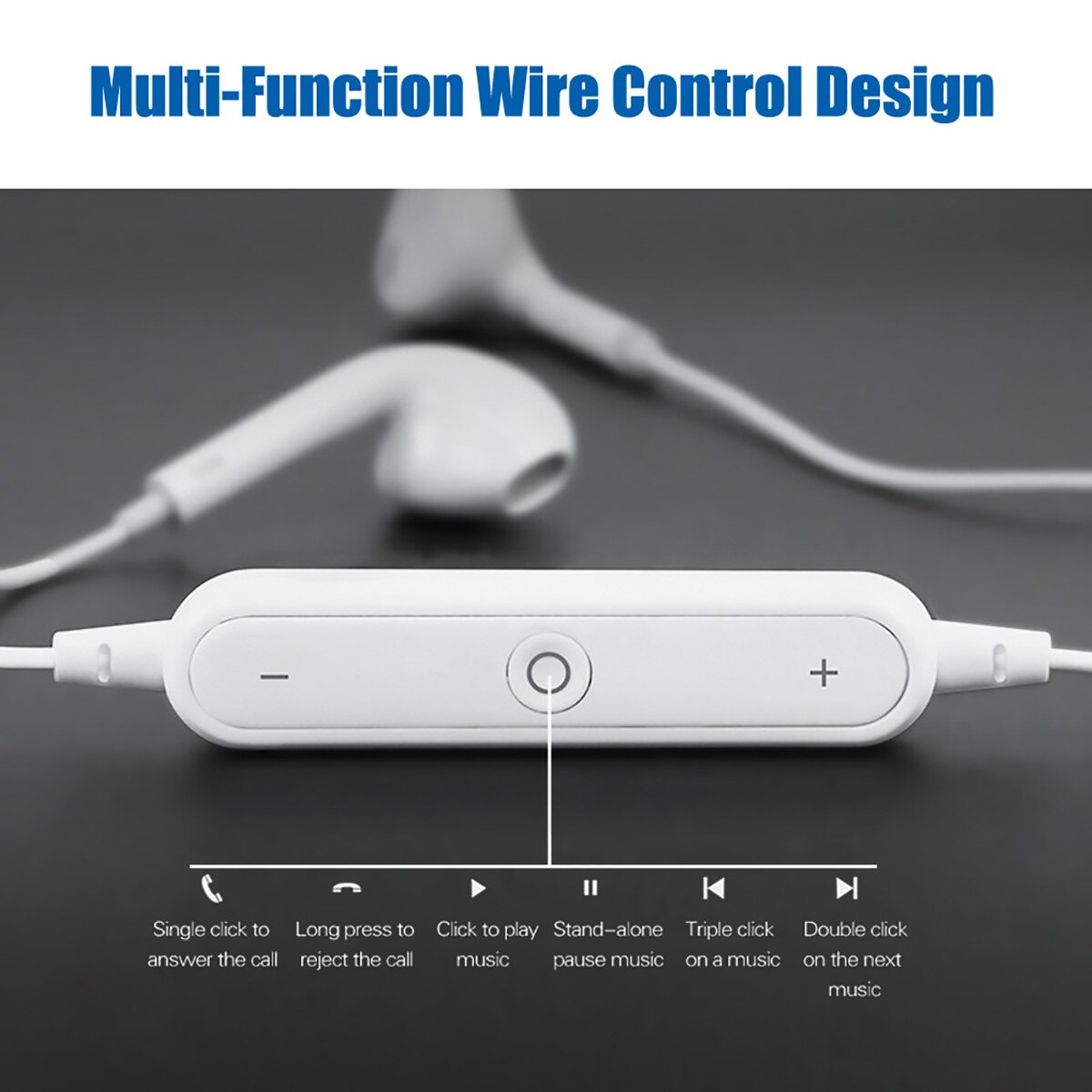 Trådløse bluetooth høretelefoner til iphone xs samsung 9 støjreducerende headset halsbånd life sport stereo in-ear med mikrofon