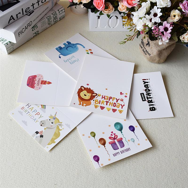 24Pcs Cartoon Greeting Cards Lovely Children Birthday Greeting Cards Festival Supplies (with Envelope)