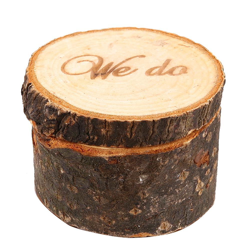 TPFOCUS Wooden Ring Box Country Style Wedding Ring Box WE DO Pattern Rustic Ring Box for Wedding Ceremony