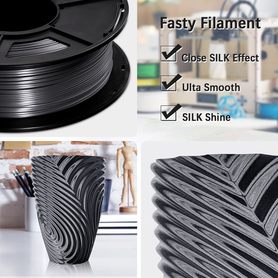 Sunlu seda pla filamento 1.75mm 1kg textura de seda pla 3d impressora filamento boa dureza 3d materiais de impressão