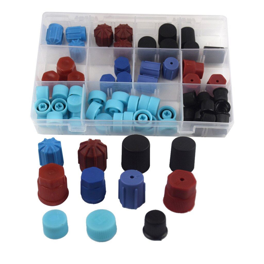 77 Pcs Universal A/C R134a R12 Hoge Lage Kant Ventiel/Service Poort Stofkap Set Vervanging auto Airconditioning Reparatie Onderdelen