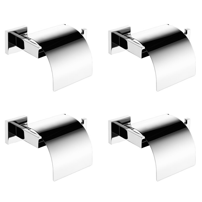 Toilet Paper Holder with Cover Wall Mount Paper Roll Holder SUS304 Stainless Steel Paper Roll Hanger Bathroom Paper Dispenser