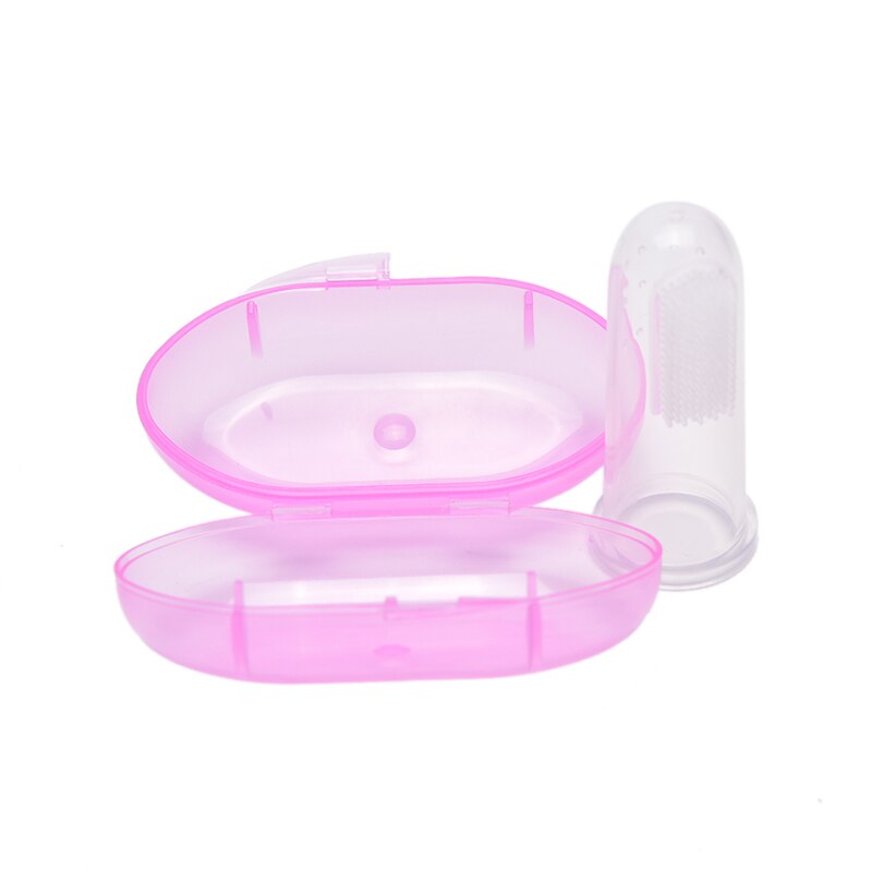 Baby Kids Baby Zachte Siliconen Vinger Tandenborstel Tanden Gom Massager Tandenborstel: RD