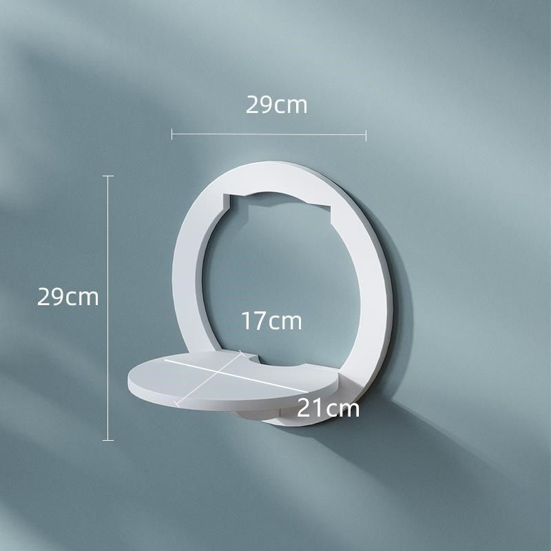 Punch-Free Seinähylly PVC - Seinään Kiinnitettävä Kodin Sisustus - Kukkateline: Pyöreä 1 kpl
