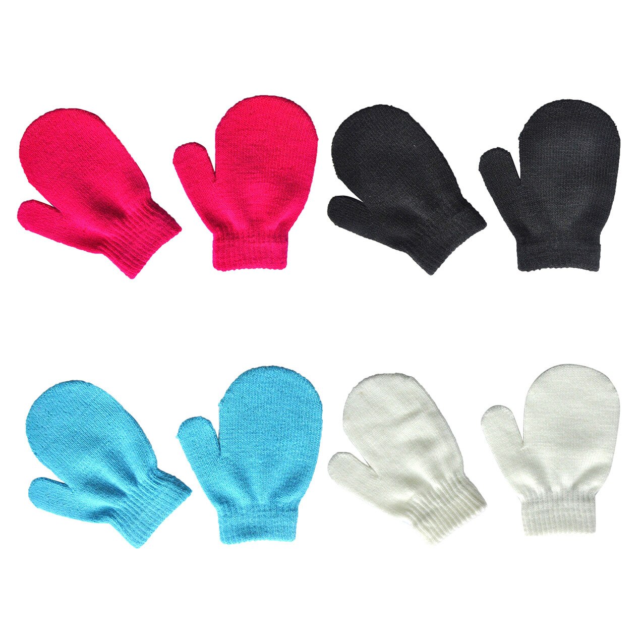 4 paires hiver solide gants infantile bébé mignon tricot moufles filles chaudes garçons d'hiver gants bébé accessoires: A