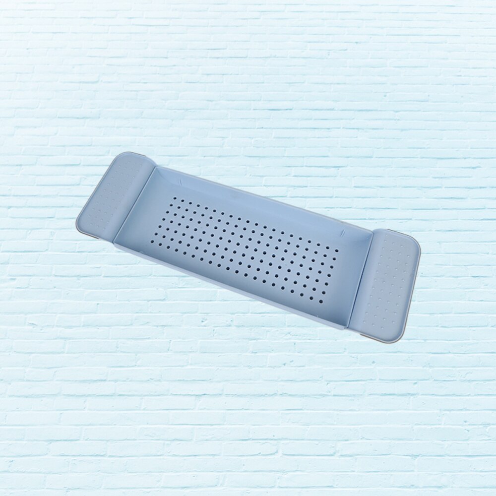 Bandeja escurrible para bañera, organizador de ducha hueco, estante de almacenamiento para baño, gris oscuro: Sky-blue
