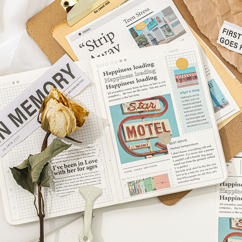 Yoofun 50pcs Material Paper Book Junk Journal Planner Background Paper Magazine Clipbook Craft Paper DIY Scrapbooking