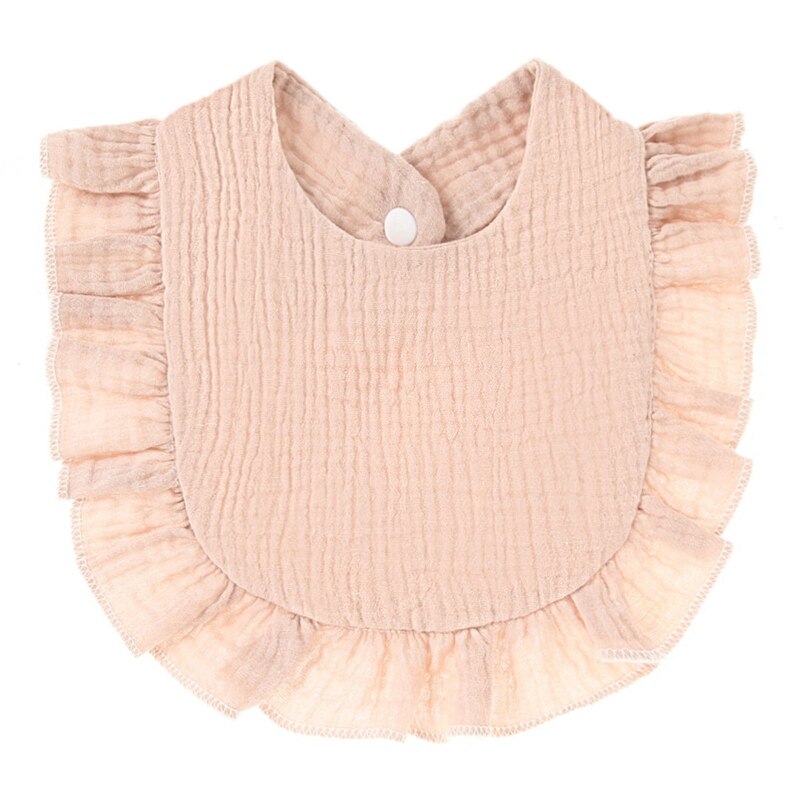 Babyvoeding Kwijl Bib Zuigelingen Verstoorde Lace Speeksel Handdoek Puur Katoen Burp Doek: Khaki