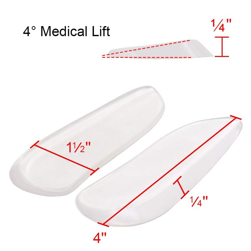 Medial & Lateral Heel Wedge Silicone Insoles for Supination and Pronation, Corrective Adhesive Gel Shoe Inserts for Bow Legs, Fo