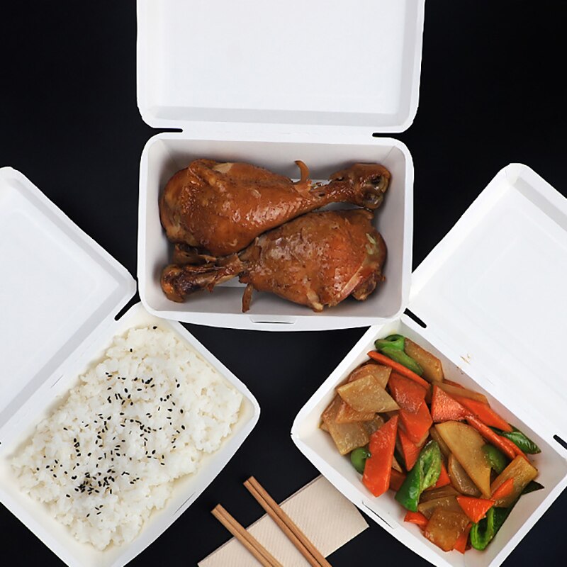 Disposable Packing Boxes Party No-Clean Case Fast Food Container Restaurant Packaging Box Takeaway Food Tray Convenient foodware