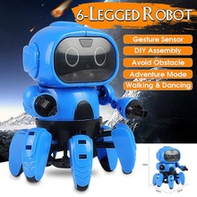 LEROY Smart Sensor Robot Stem 6-Legged Gebaar Sensing Infrarood Voorkomen Obstakel Lopen/Dance Robot Speelgoed DIY