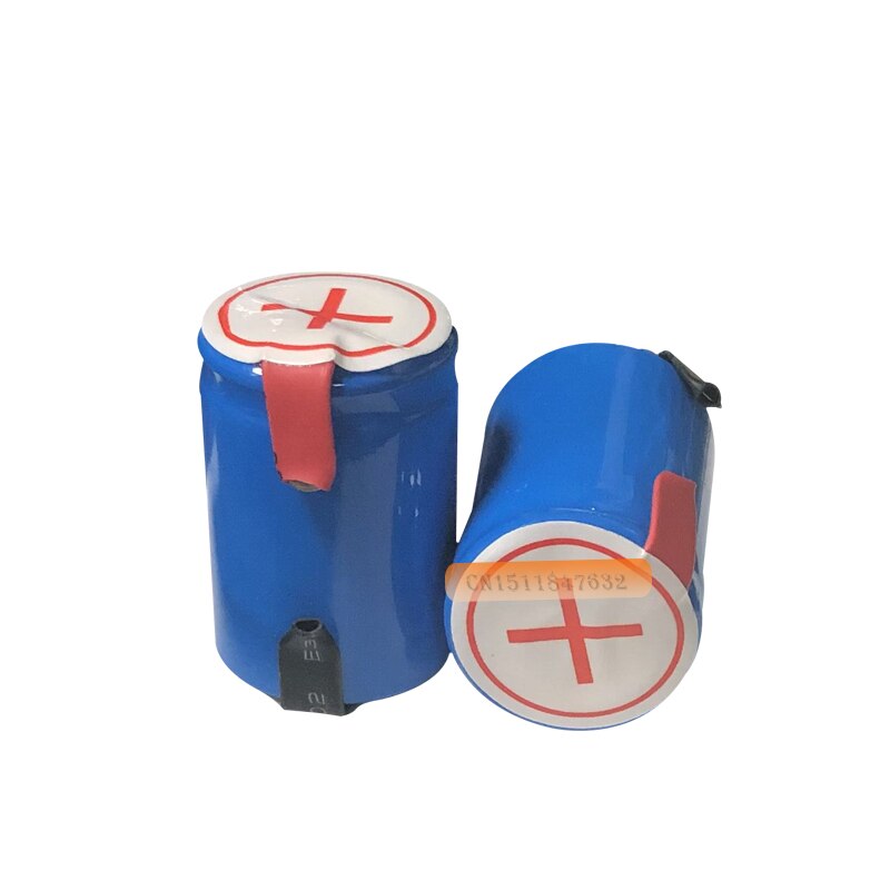 2PCS x Ni-Cd 4/5 SubC Sub C 1.2V 2200mAh Rechargeable Battery with Tab - Blue Color