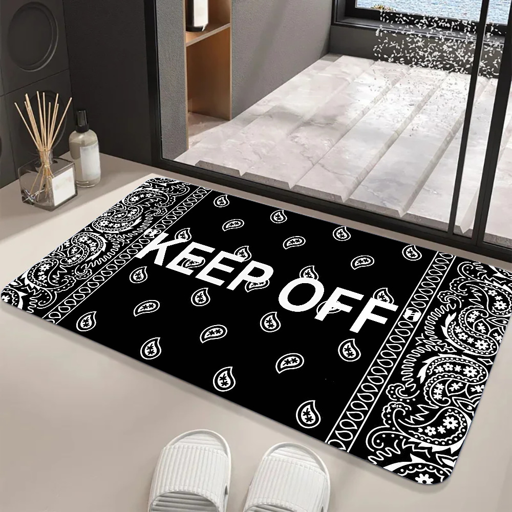 Keep Off Area Rugs Floor Mat Black and White Carpet Door Mat Rug for Bed Sofa Decoration Protect Your Personal Space 40x60cm: Blue