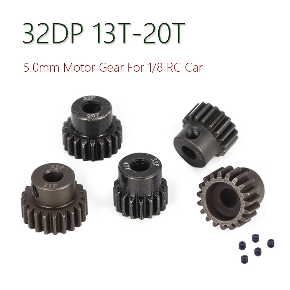 Rc Auto Motor Gear 32DP 5Mm Pinion 13T Tot 21T Voor 1/18 1/16 1/12 1/10 1/8 Rc buggy Monster Drift Auto Off-Road Crawler