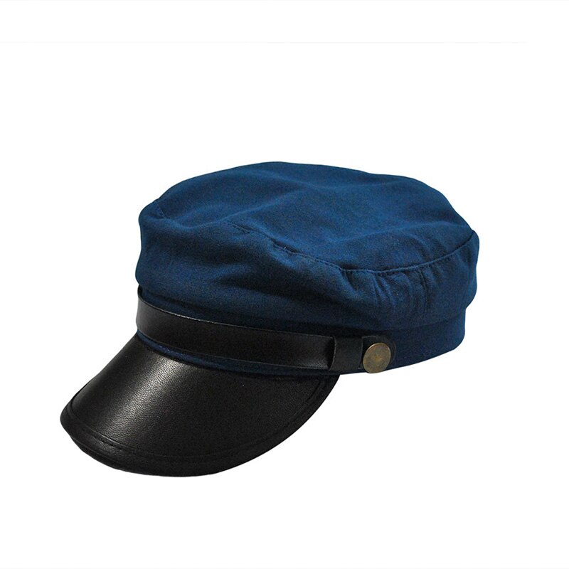 Men Women Casual Cap Flat Top Vintage Simple Chic Breathable Hat TT@88: Dark Blue