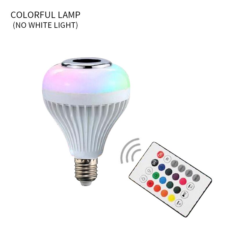 Bluetooth-lamp met luidspreker, slimme led rgb-kleurenlamp,  e27 met afstandsbediening, veelkleurige lampen  e27: Zeven kleuren