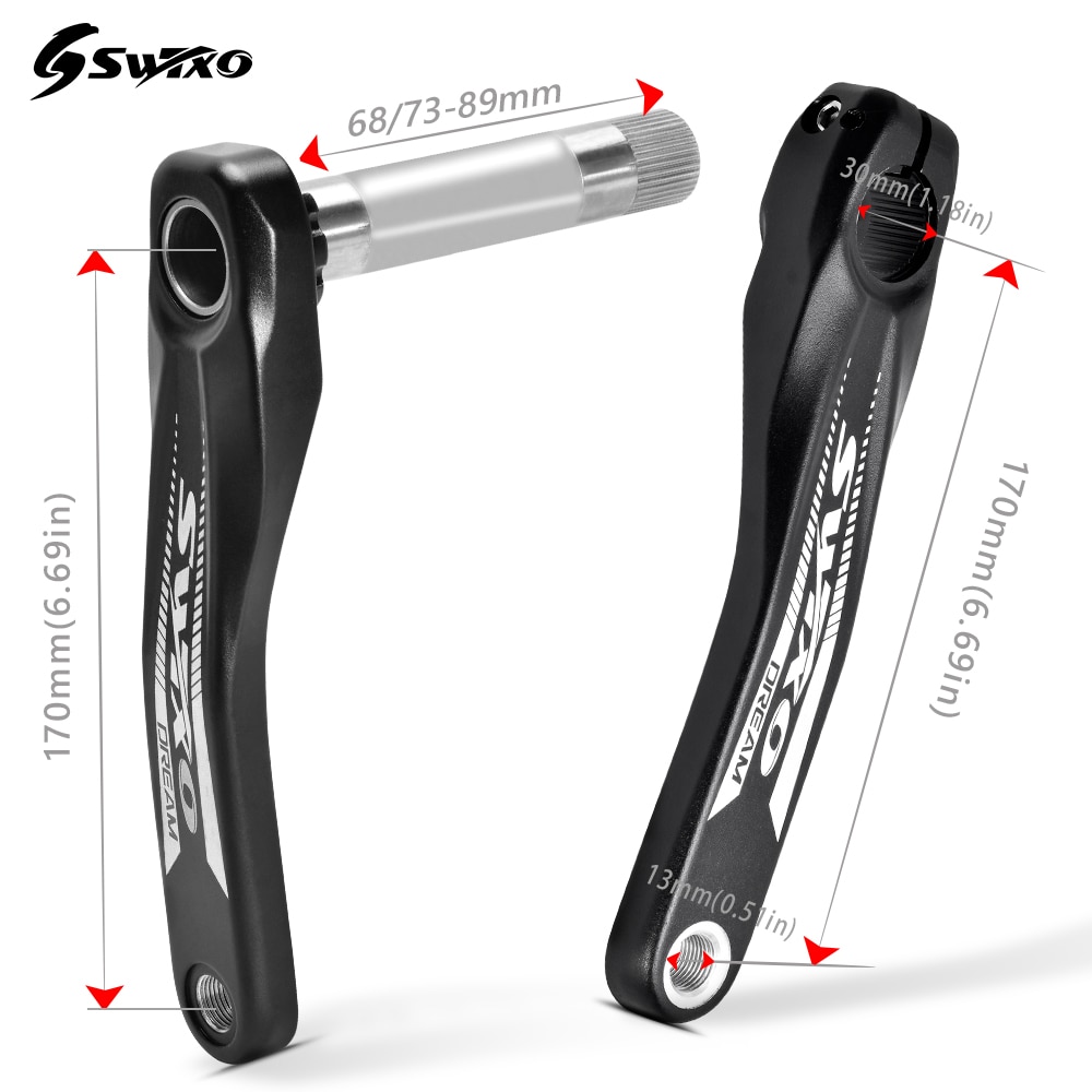 SWTXO MTB Cranks Arms for Bicycle Crankset Bottom Bracket MTB Crank 170/175mm Chainring Crown 32T 34T 36T 38T Teeth for Sram xx1