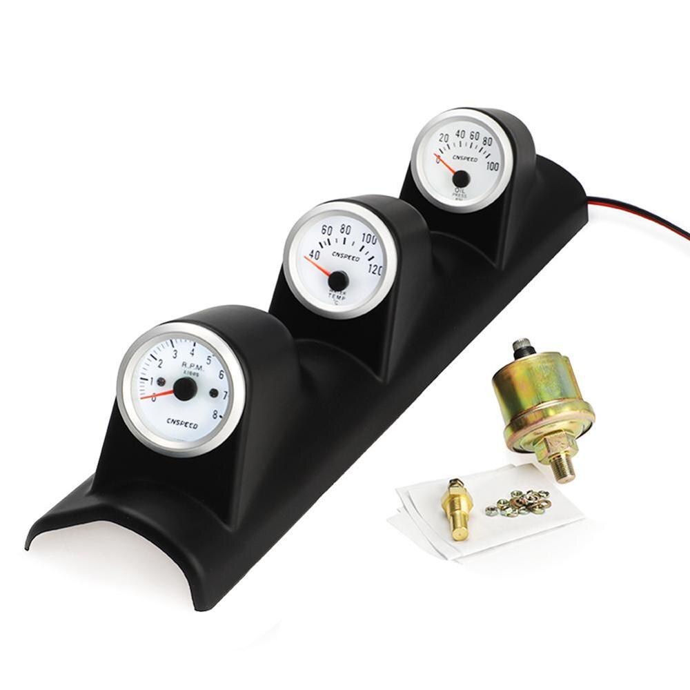 12V 2 "52Mm Led Elektrische Auto Bar Turbo Boost Gauge En Met Sensor Meter Drie-In-Een Houder Accessoires 1 * Schroef Meter I6D4