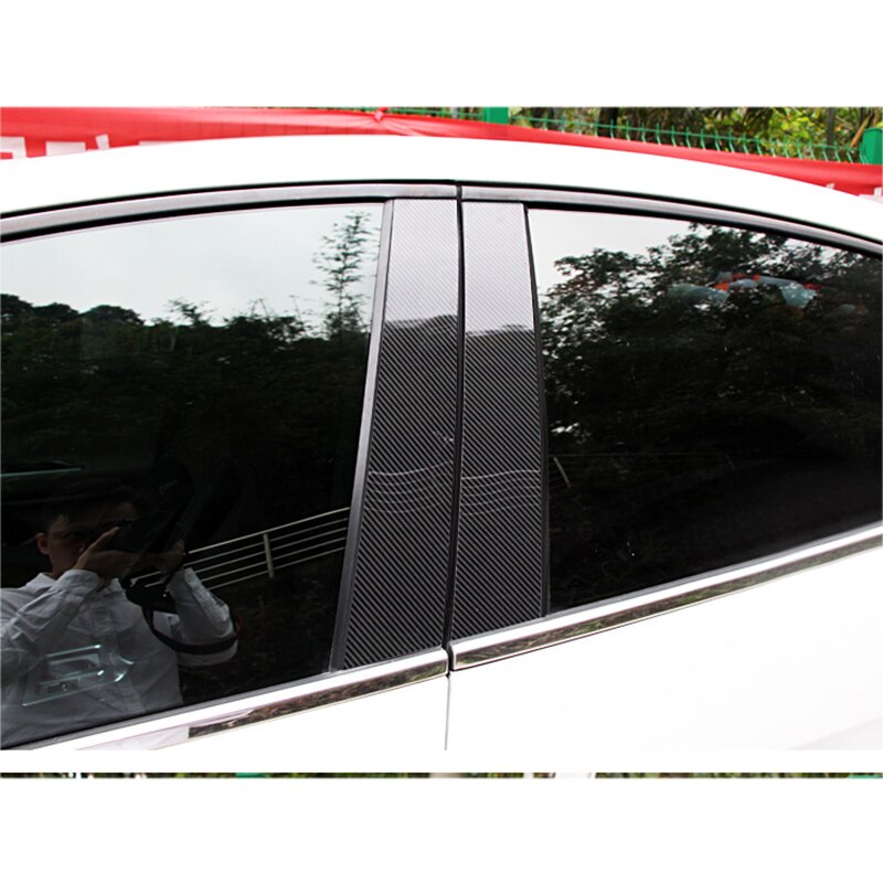 Koolstofvezel stijlpalen 6 stuks afdekking deurbekleding geschikt voor honda civic 2006-11