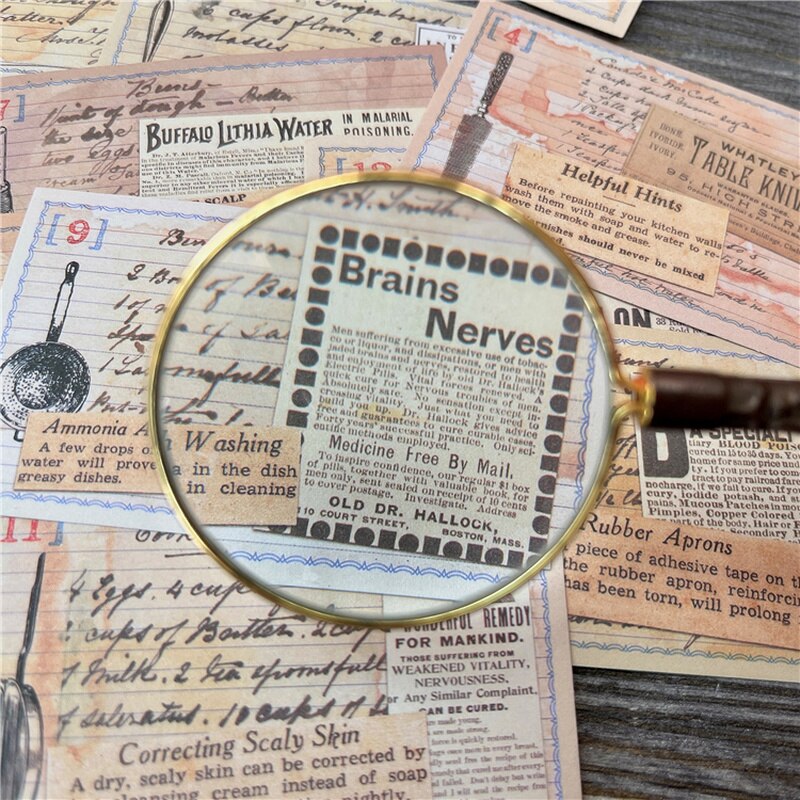 12Pcs Vintage Letter Sticker Junk Journal Ephemera Tim Holtz Style Article Label Phrase Aesthetic Stickers Scrapbooking Material