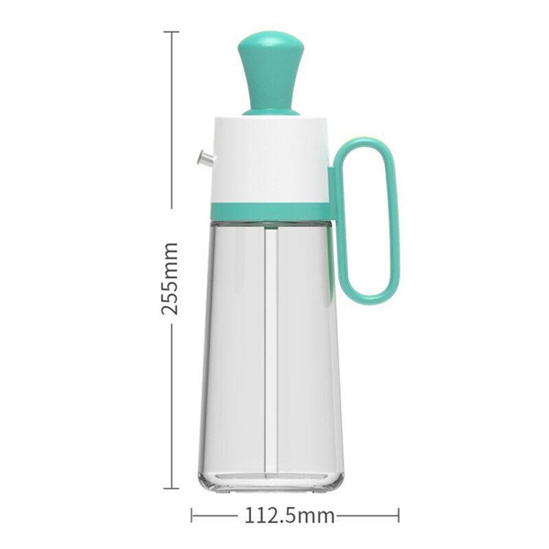 550ML kreatywna kuchnia szklana olejarka dwu-w-jednym butelka oleju gospodarstwa domowego przyprawa uchwyt z pędzlem grill opryskiwacz narzędzia kuchenne: zielony