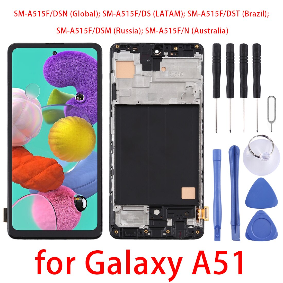 6.3 ″For Samsung Galaxy A51 Scherm Lcd & Digitizer Volledige Montage & Frame Voor SM-A515F/Dsn SM-A515F/ds SM-A515F/Dst SM-A515F