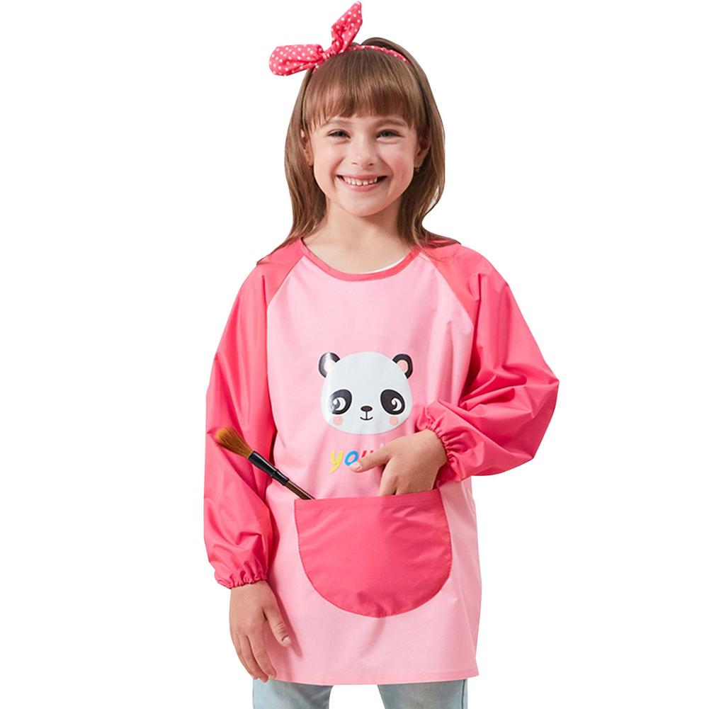 Kinderen Schilderen Schort Koken Schort Craft Jas Met Grote Zakken-Kids Art Kiel Kinderen Kunst Schilderij Schorten Met Lange mouw: Pink