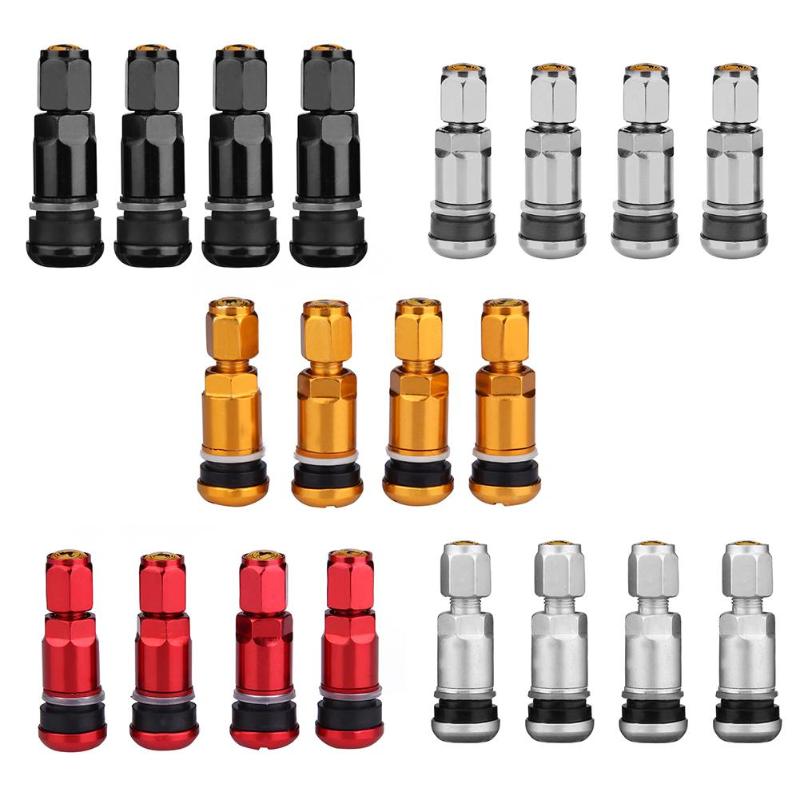 Vodool 4 stuks universele tubeless aluminiumlegering lucht fietsband ventieldoppen band wiel ronde afdekking auto accessoires